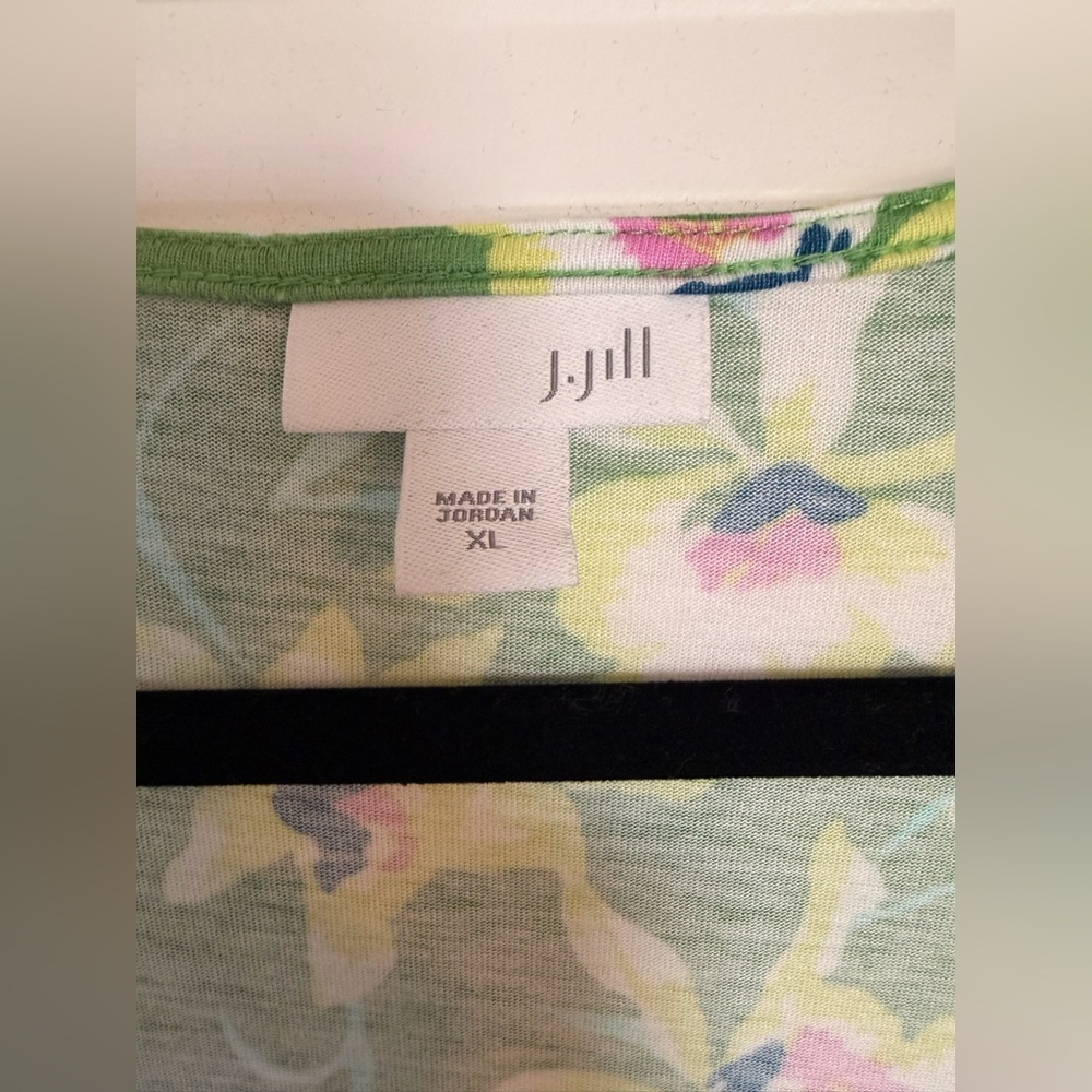 J. Jill Green Floral Print Women’s Tunic size XL - Picture 3 of 6